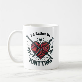 Mug Je préfère tricoter Cœur Laine Graphique Tricoteus