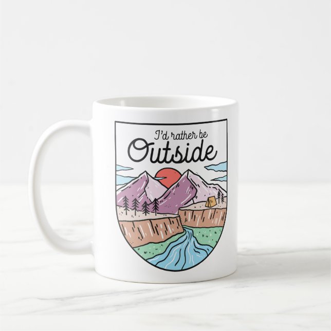Mug Je préférerais être dehors (Gauche)