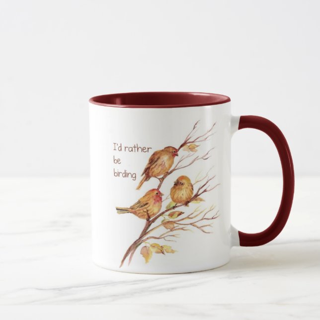 Mug Je Préférerais Être Oiseau, Oiseau, Éperviers (Droite)
