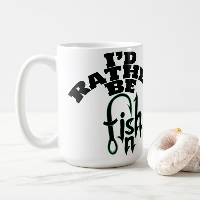Mug Je préférerais être pêche Nom Peralisé, COULEUR (Avec donut)