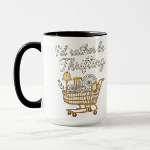 Mug Je préférerais faire du shopping vintage rétro drô