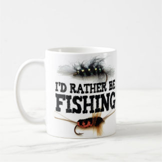 Mug "Je préférerais pêcher" Mouches de Cravate pêcheur