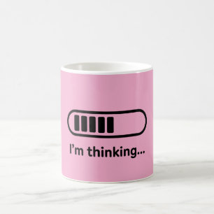 Mug Je réfléchis... Barre de progression rose minimali