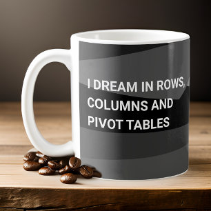 Mug Je rêve dans la feuille de calcul Tableaux croisés