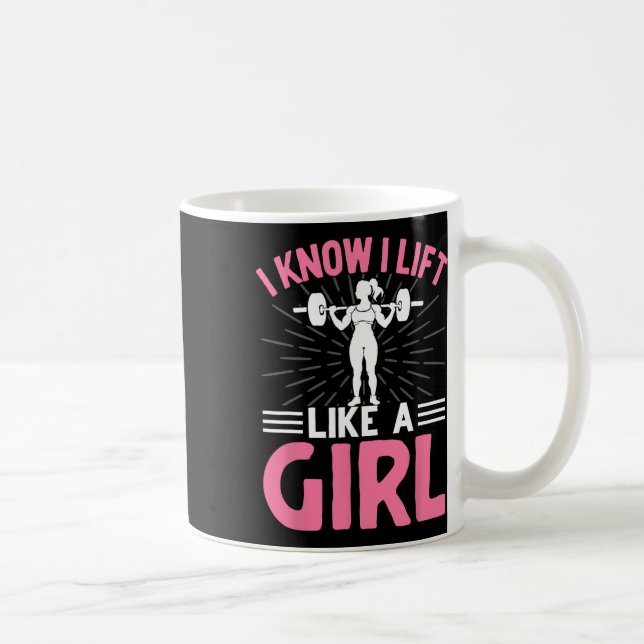 Mug Je Sais Que J'Ascense Comme Une Fille Je Poids (Droite)