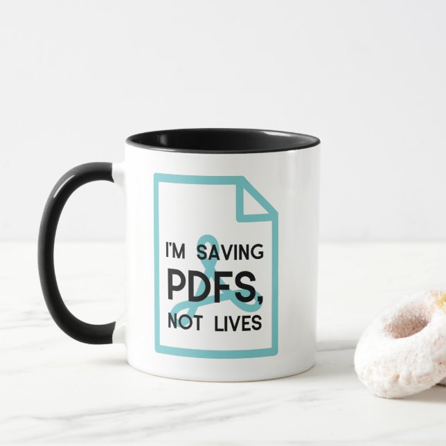 Mug Je Sauve Pdfs Pas Vit Drôle (Avec donut)