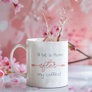Mug Je serai une maman après mon café ! Flèches Boho e