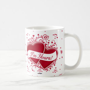 Mug Je suis à vous ! Cœurs rouges