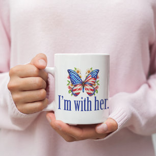 Mug Je suis avec son mignon papillon Kamala Harris