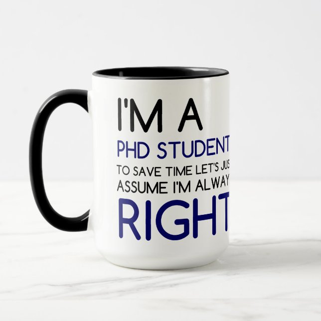 MUG JE SUIS ÉTUDIANT EN PHD (Gauche)