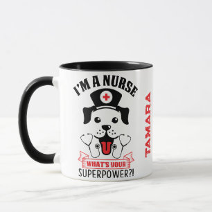 Mug Je suis infirmière, quelle est votre super puissan