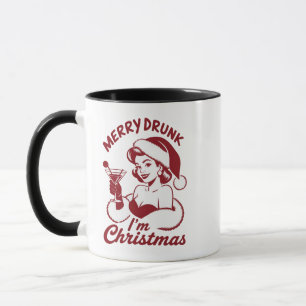 Mug Je suis ivre de Noël Cocktail Snarky Boire
