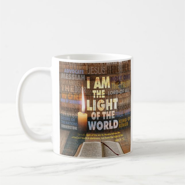 Mug Je suis la Lumière du Monde - Jean 8:12 (Gauche)