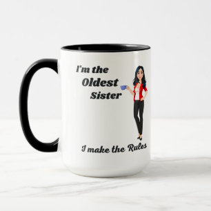 Mug Je suis la soeur aînée, je fais les règles