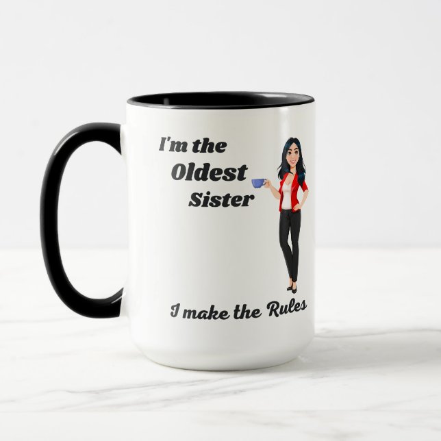 Mug Je suis la soeur aînée, je fais les règles (Gauche)