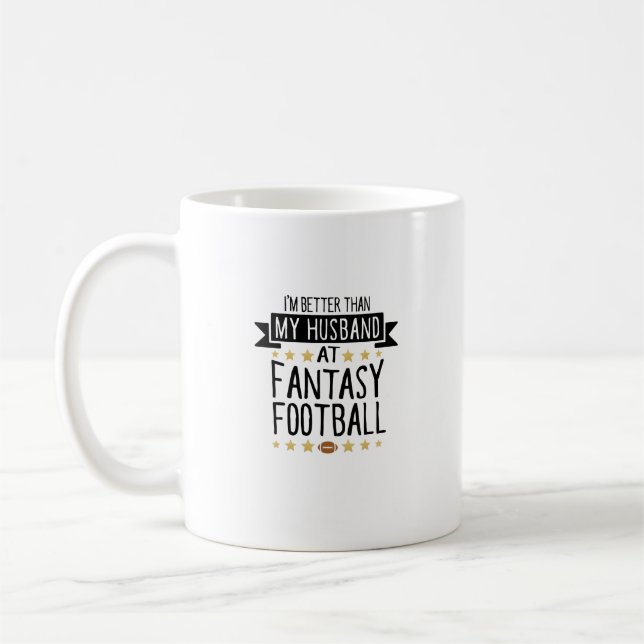 Mug Je suis meilleur que mon mari au football d'Imagin (Gauche)