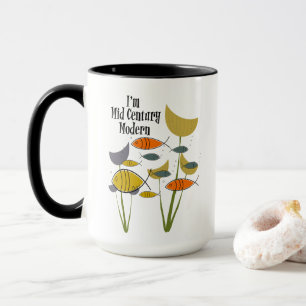 Mug Je suis Mid Century Modern Rétro Poisson Nageant P