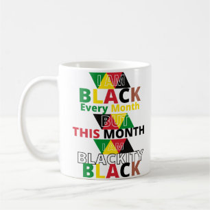 Mug Je suis Noir chaque mois ici je suis Noir Noir Noi