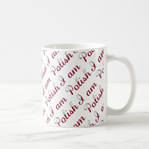 Mug Je suis Polonais Motif de la Typographie