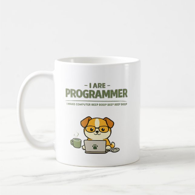 Mug Je Suis Programmeur Bip Boop Drôle (Gauche)
