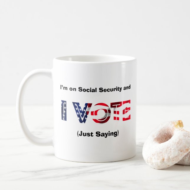 Mug Je suis sur la sécurité sociale et je vote (Avec donut)