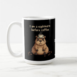 Mug Je suis un cauchemar avant le café, la devise des