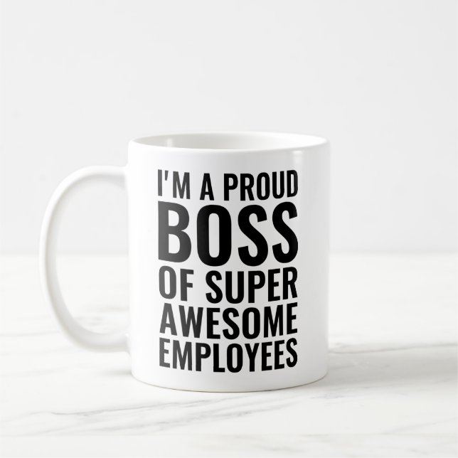 Mug Je suis un chef de famille de super employés génia (Gauche)