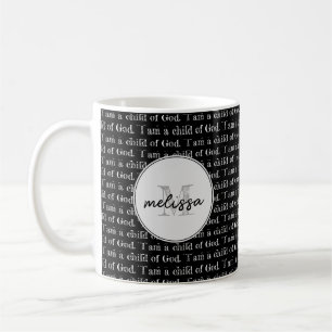 Mug Je suis un enfant de Dieu Noir Personnalisé