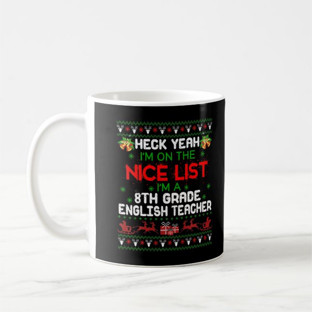 Mug Je suis un enseignant d'anglais de 8e année enseig (Gauche)