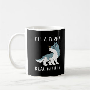 Mug Je suis un furry, fais avec, c'est mignon fandom f