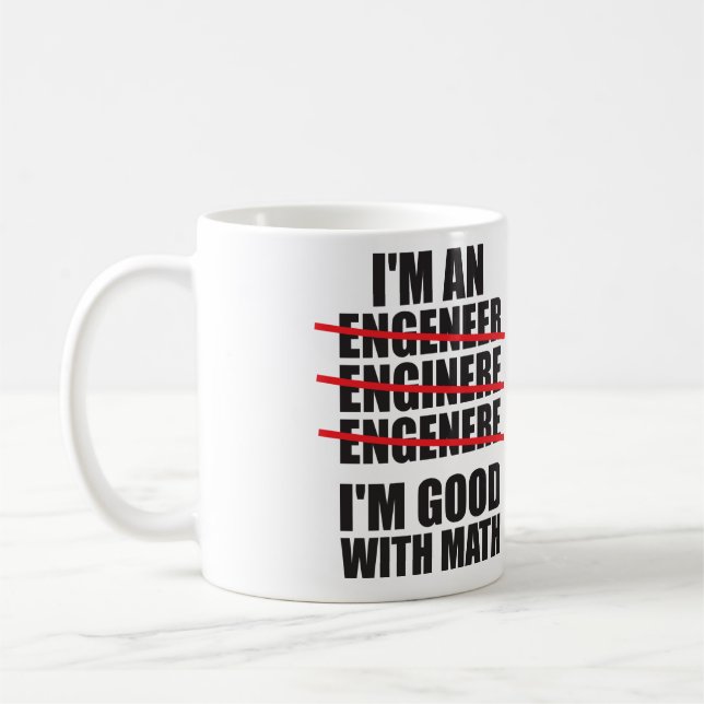 Mug Je suis un ingénieur - bon aux maths (Gauche)