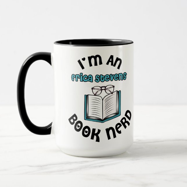 Mug Je suis un livre d'Erica Stevens Nerd (Gauche)