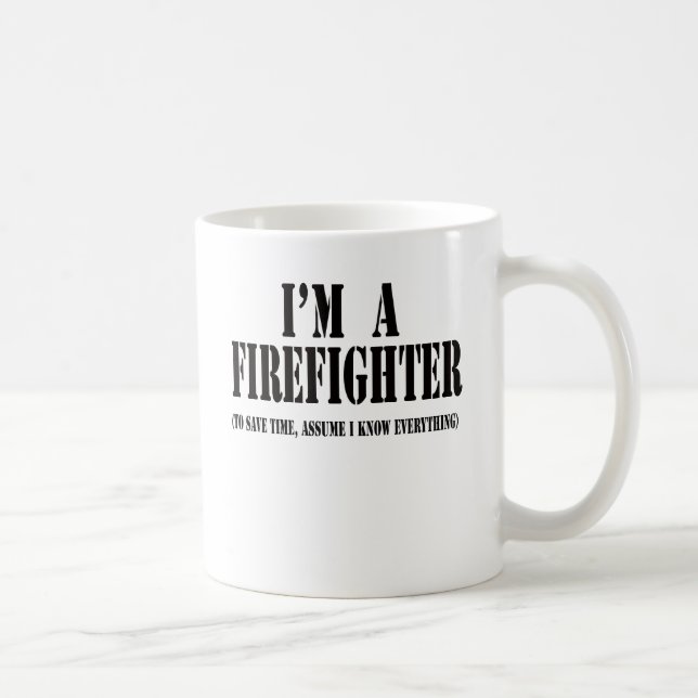 Mug Je suis un noir de sapeur-pompier (Droite)