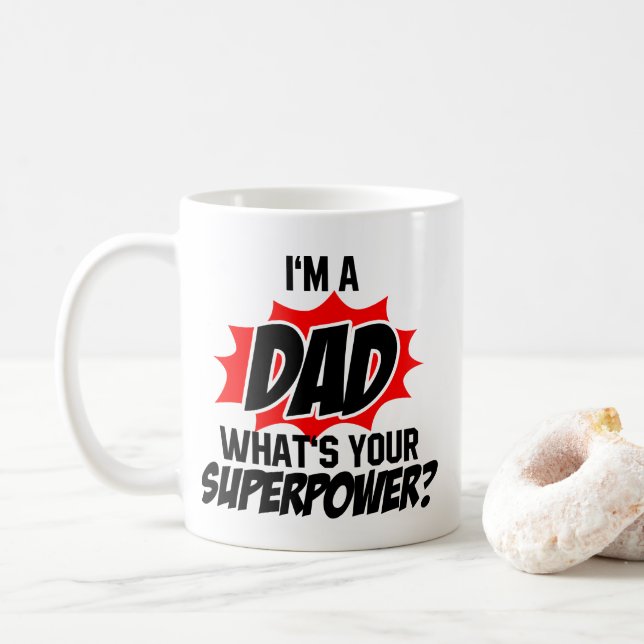 Mug Je suis un papa Quel est ton super pouvoir ? (Avec donut)