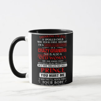 Mug Je suis un petit-fils gâté d'une grand-mère folle