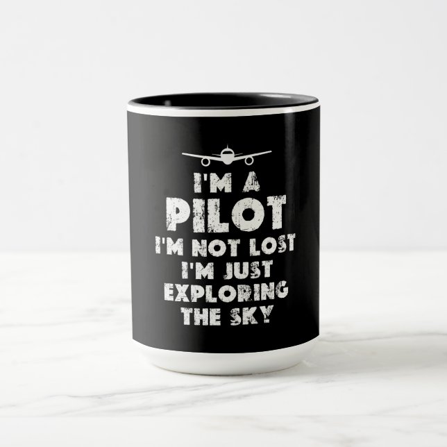 Mug Je suis un pilote amusant (Centre)
