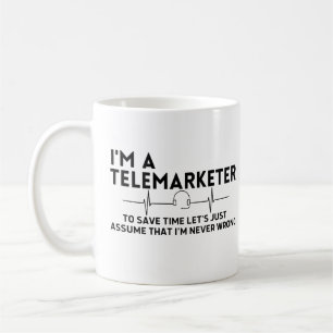 Mug Je suis un télévendeur pour gagner du temps, suppo