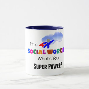 Mug Je suis un travailleur social. Quel est ton super 