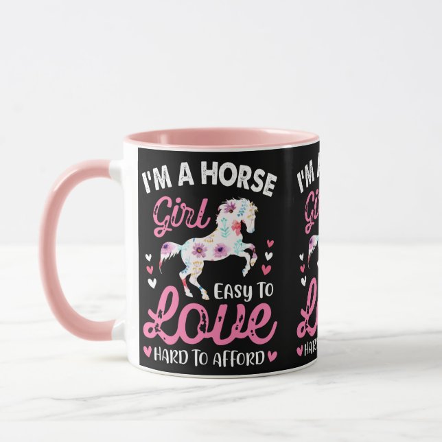 Mug Je suis une fille de cheval facile à aimer diffici (Gauche)