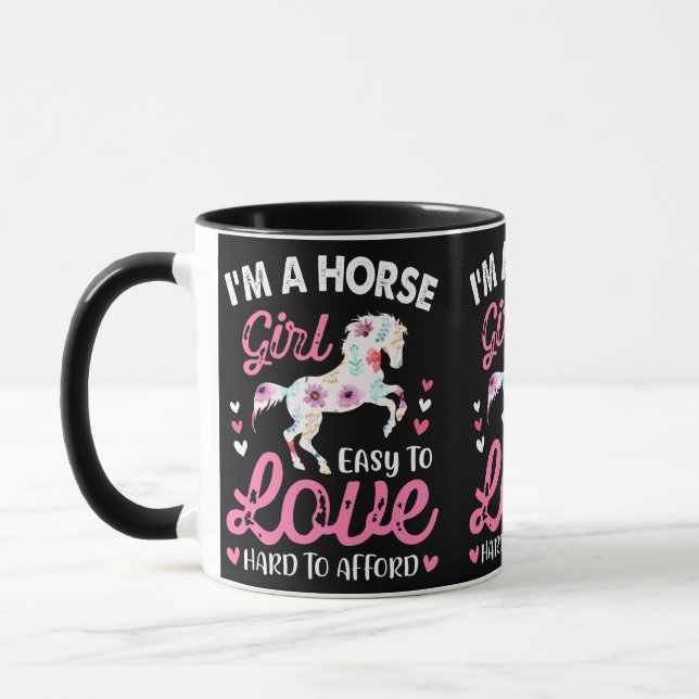 Mug Je suis une fille de cheval facile à aimer diffici (Gauche)