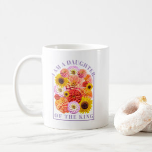 Mug Je Suis une Fille du Roi Affirmation Florale