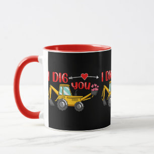 Mug Je t'ai creusé Backhoe Valentine
