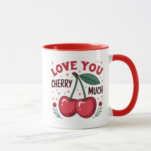 Mug Je t'aime beaucoup cerise