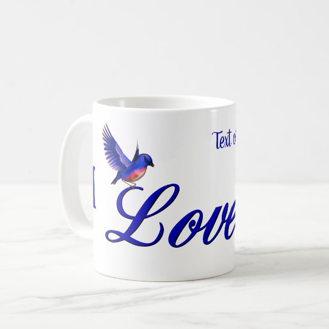 Mug Je t'aime Bluebird Personnalisé (Devant gauche)