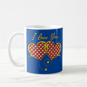 Mug Je t'aime Concevoir des Coeurs d'Or