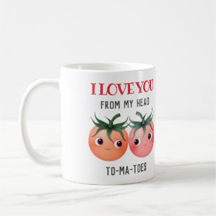 Mug Je t'aime de la tête aux pieds, jolis tomates