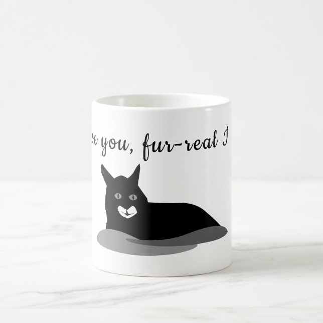 Mug Je t'aime fourrure réelle | black kitty (Centre)