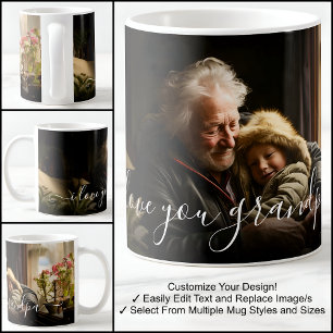 Mug Je t'aime Grand-père Modèle de texte pour belle ph