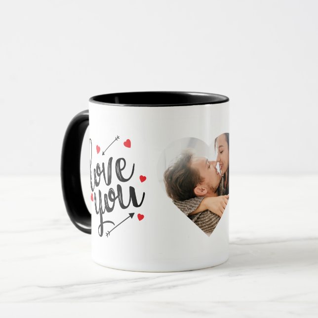 Mug Je T'Aime | Heureuse Sainte-Valentin moderne (Devant gauche)