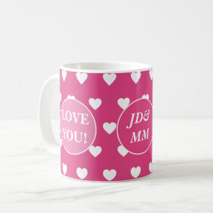 Mug "Je t'aime !" Initiales Saint-Valentin